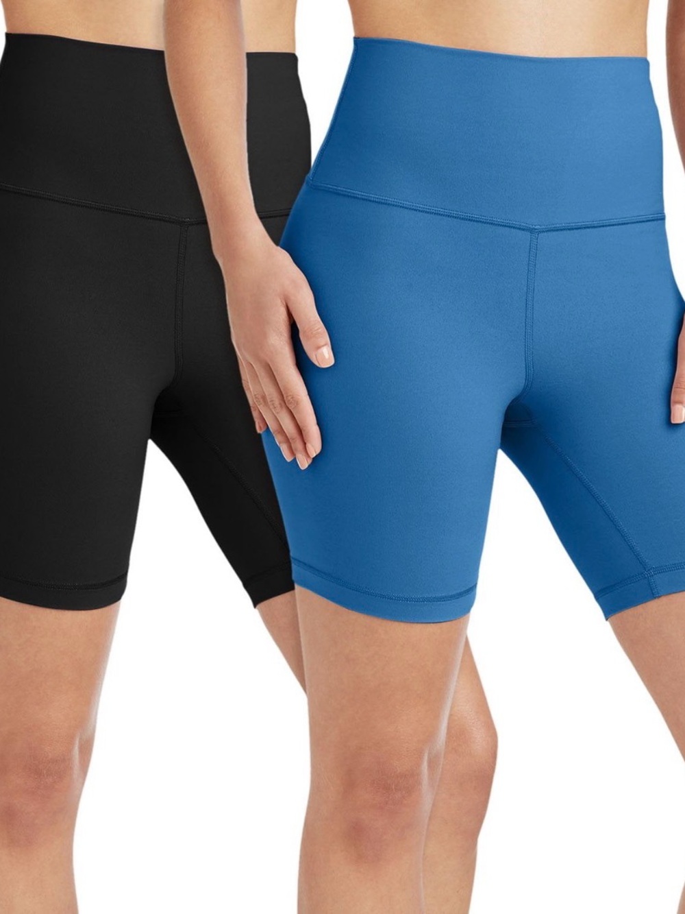 2-pk Member’s Mark High-Rise Sky Blue & Black Women’s Bike Shorts